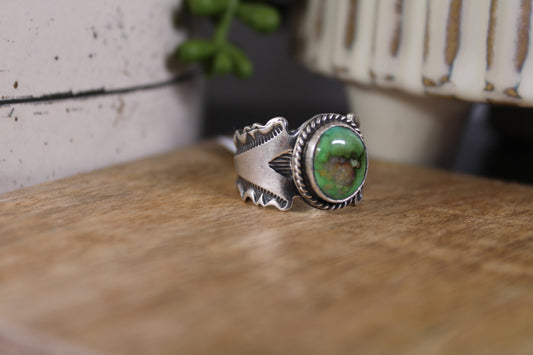 Sonoran Gold Turquoise Ring – Navajo Artist Russell Sam