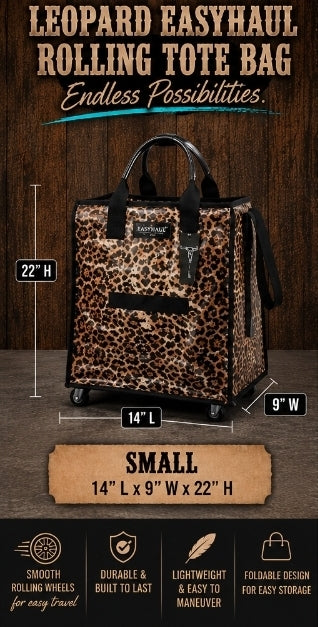 Leopard EasyHaul Rolling Tote Bag