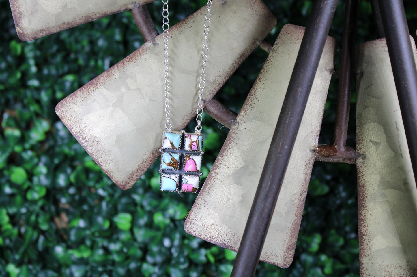 Cotton Candy Turquoise Necklace – Sterling Silver