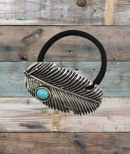 FEATHER DESIGN HAIR TIE