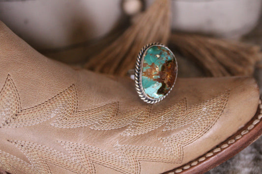Royston Ribbon Turquoise Adjustable Ring – Donovan Skeet