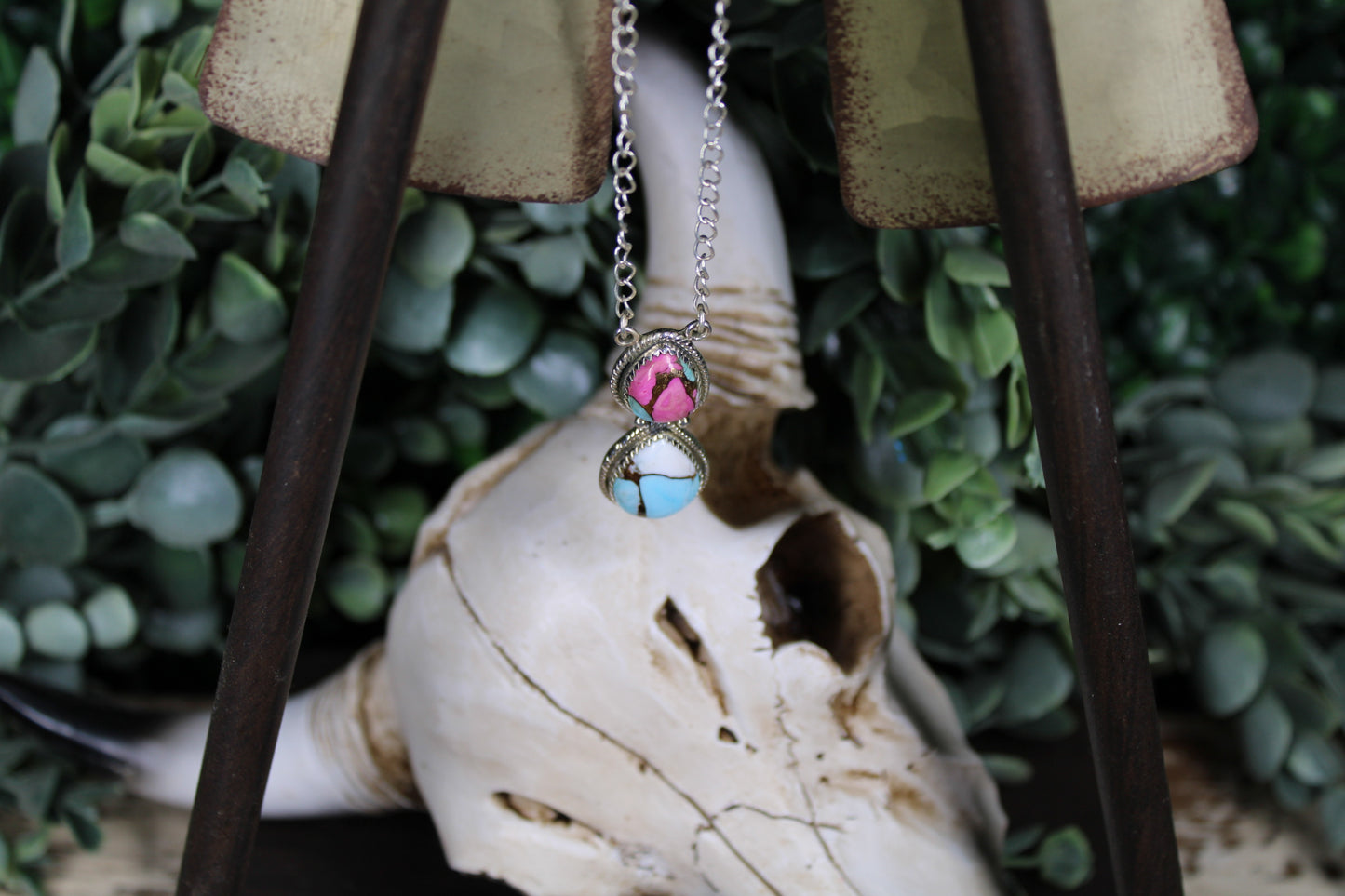 Cotton Candy Turquoise Pendant Necklace – Sterling Silver