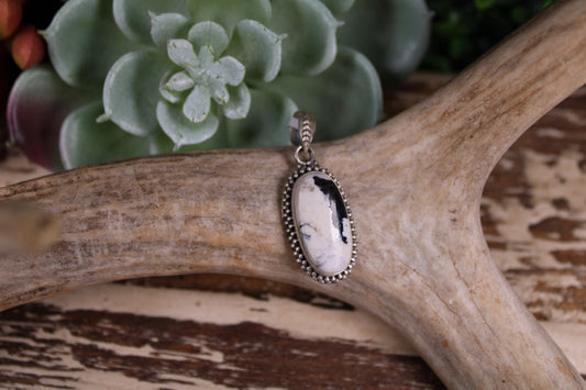 Tonopah White Buffalo Sterling Silver Pendant