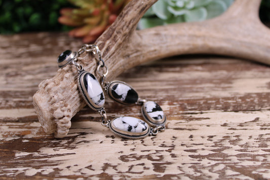 Tonopah White Buffalo Sterling Silver Bracelet – Size 7.5 to 8.5