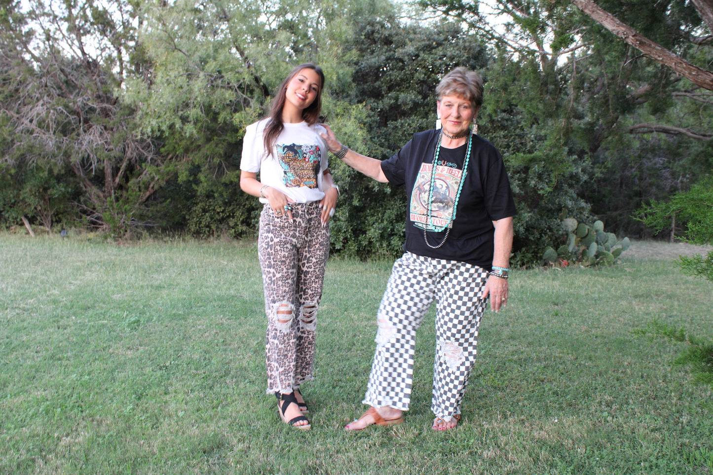 Checkered Round The Track Jeans
