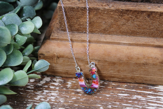 Spiny Oyster Turquoise Sterling Silver Necklace – 18” Chain