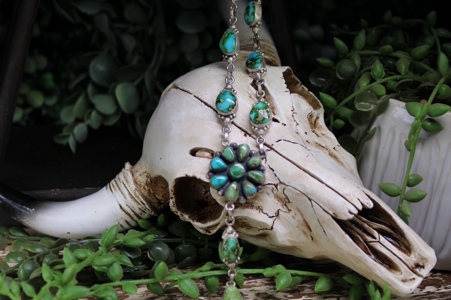 Sonoran Gold Turquoise Lariat Necklace – Sterling Silver