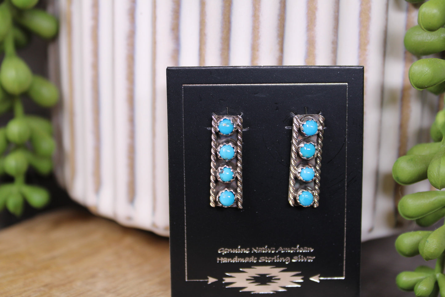 Zuni Kingman Turquoise Earrings – June Davis