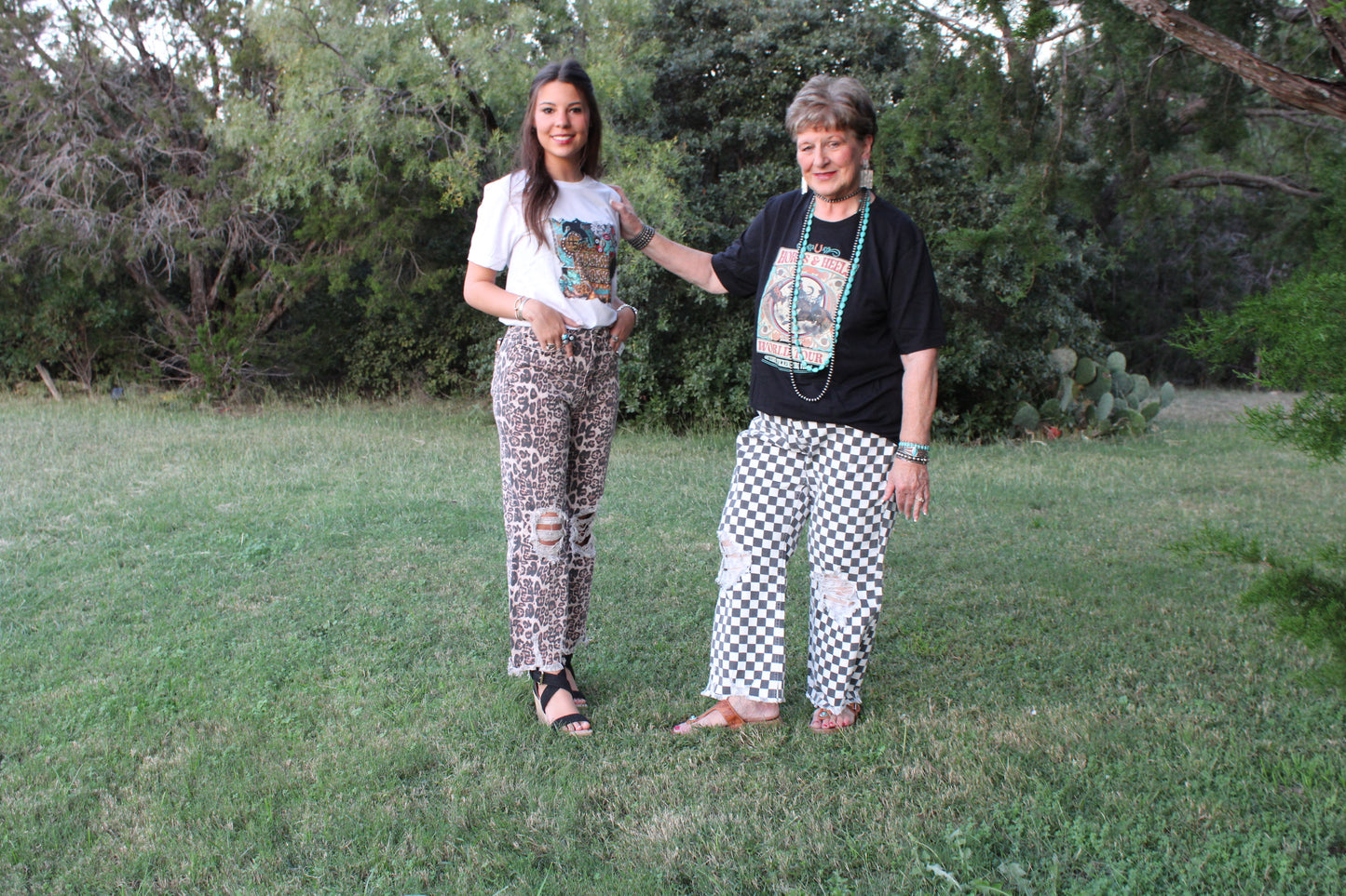 Checkered Round The Track Jeans