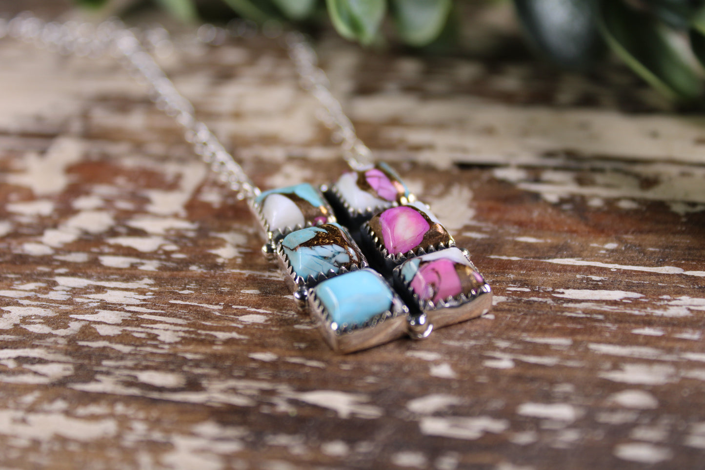 Cotton Candy Turquoise Necklace – Sterling Silver