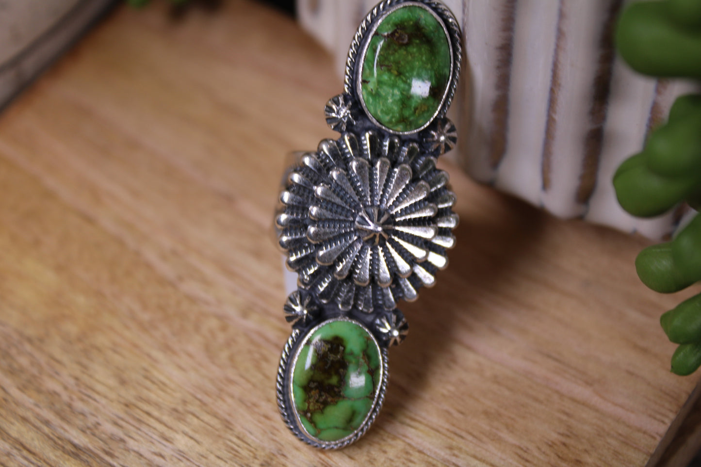 Navajo Artist Sam Yellowhair – Sonoran Gold Turquoise Ring