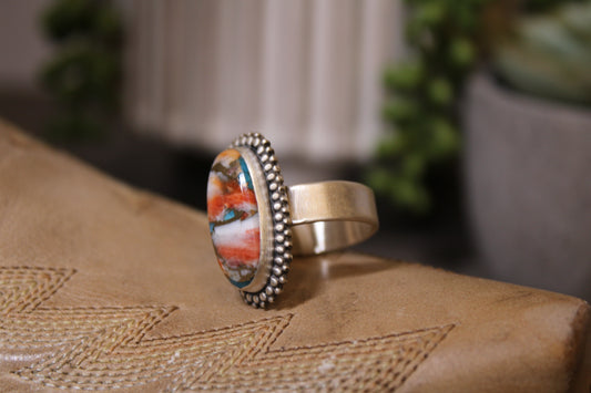 Spiny Oyster Sterling Silver Adjustable Ring – Stamped Sterling