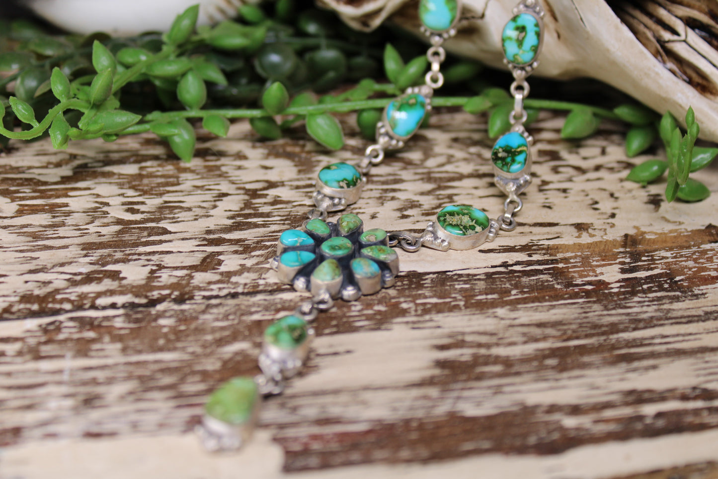 Sonoran Gold Turquoise Lariat Necklace – Sterling Silver