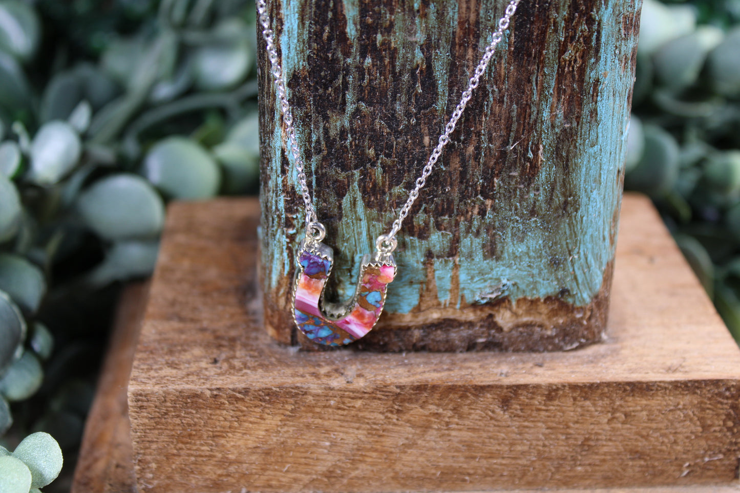 Spiny Oyster Turquoise Sterling Silver Necklace – 18” Chain