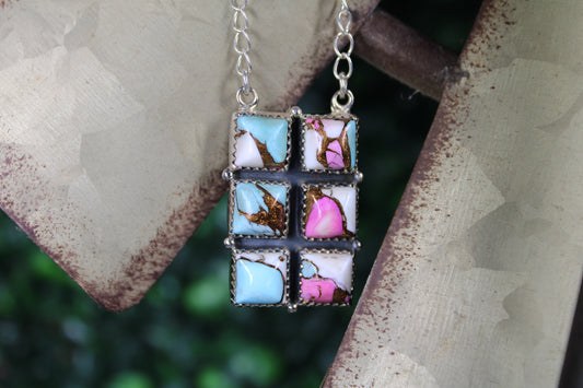 Cotton Candy Turquoise Necklace – Sterling Silver