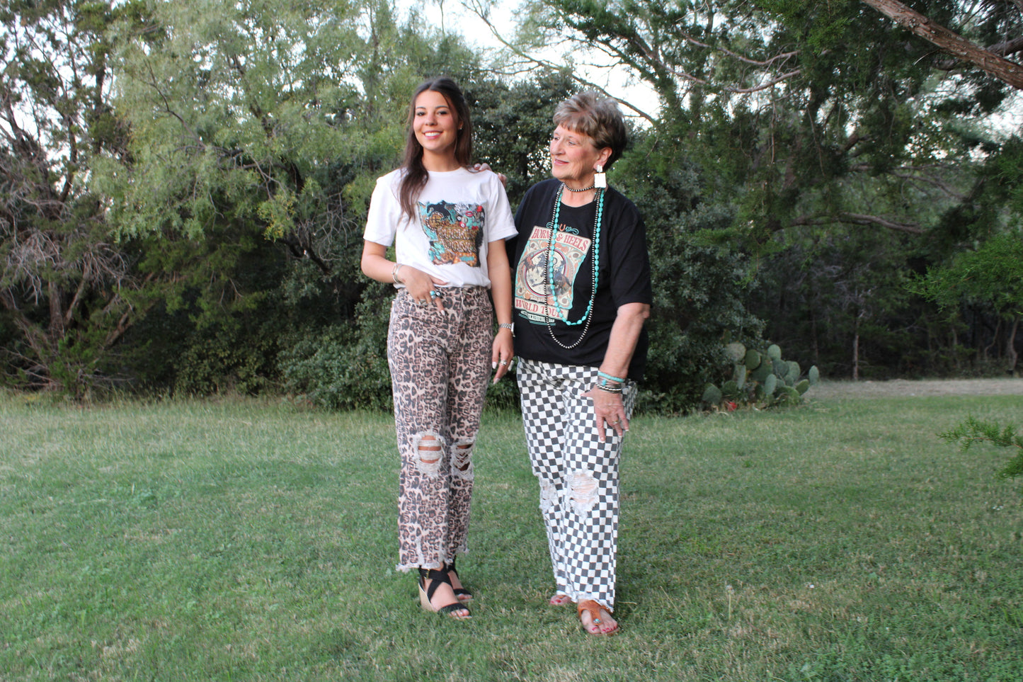 Checkered Round The Track Jeans