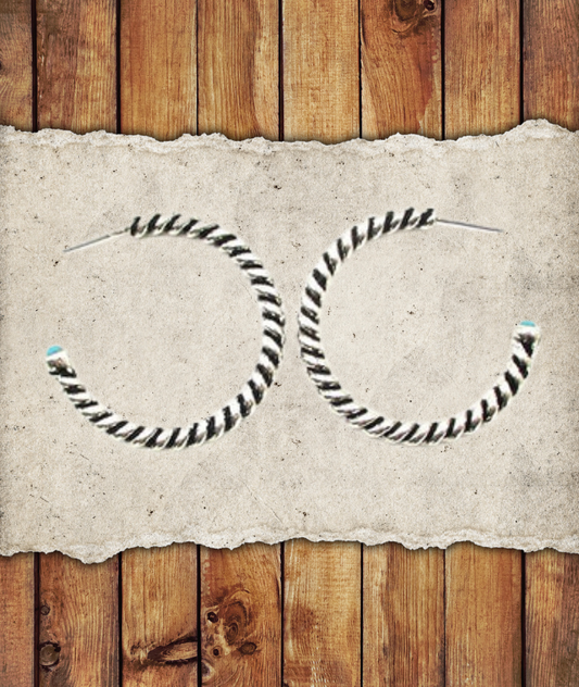 Bubble Cord Wire Hoop Earring