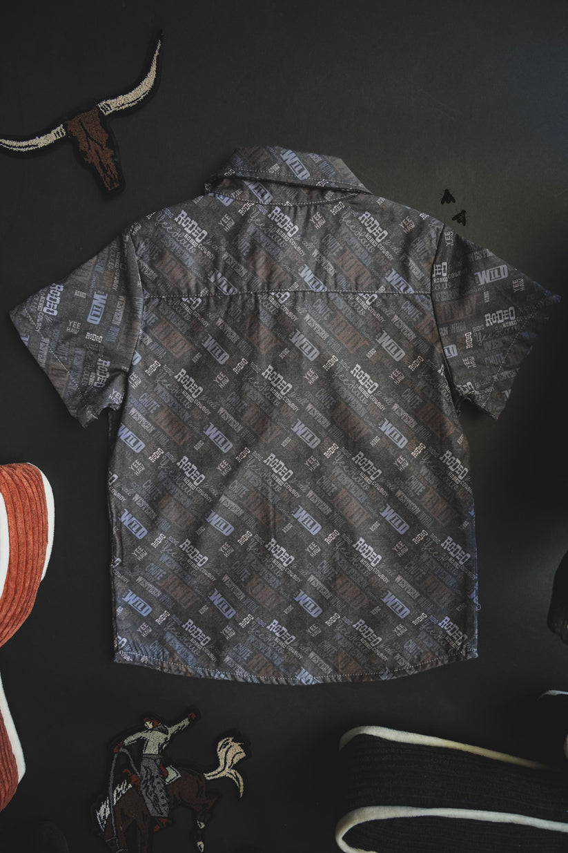 Kids Cowboy Slang Button-Up Shirt