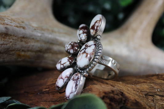 Wild Horse Turquoise Sterling Silver Adjustable Ring