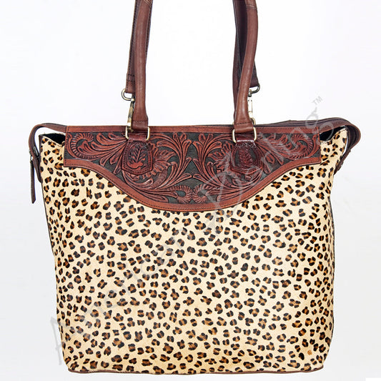 The Clara Leopard Western Tote Bag