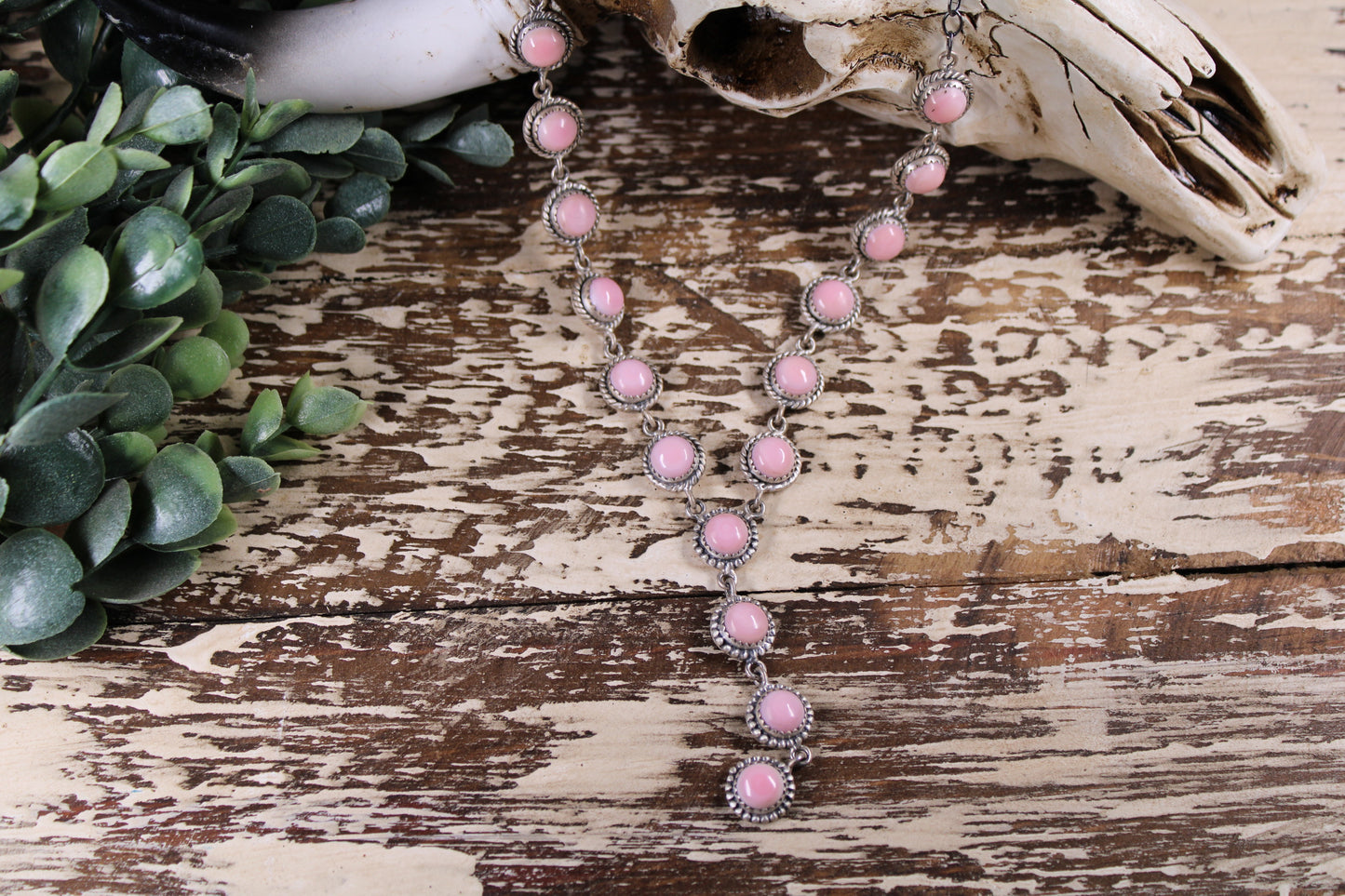 Pink Conch Lariat Necklace – Sterling Silver