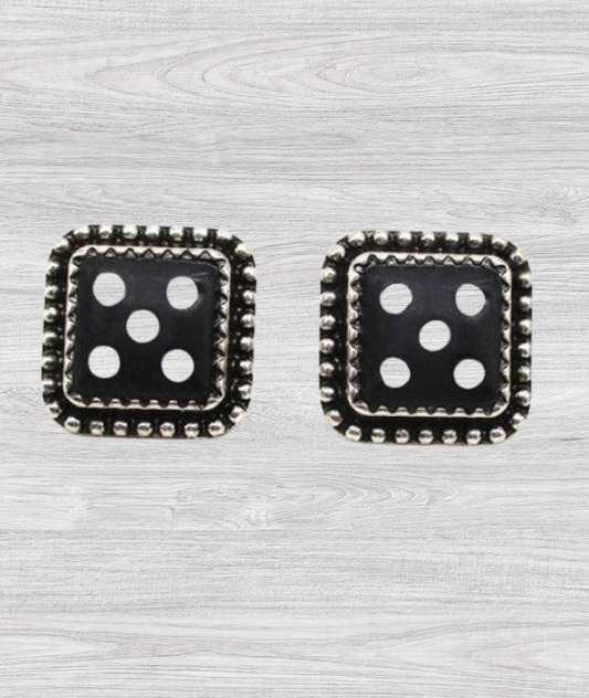 DICE POST EARRINGS