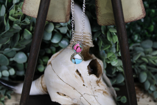 Cotton Candy Turquoise Pendant Necklace – Sterling Silver