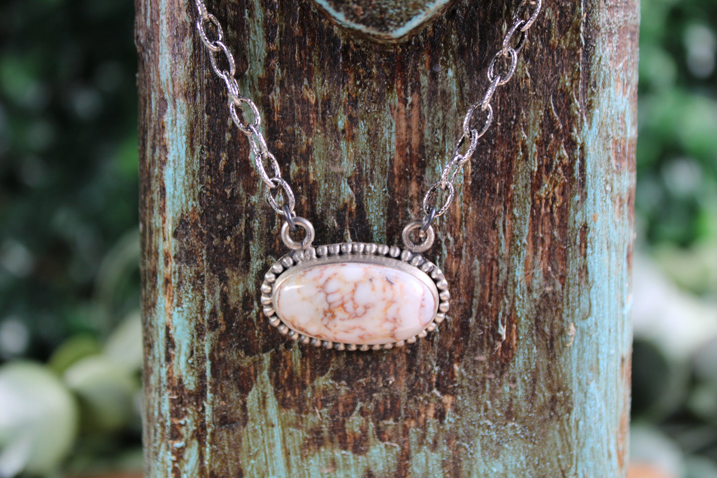 Wild Horse Turquoise Sterling Silver Necklace – 16” Adjustable Chain