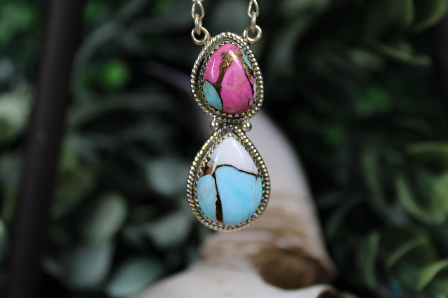 Cotton Candy Turquoise Pendant Necklace – Sterling Silver