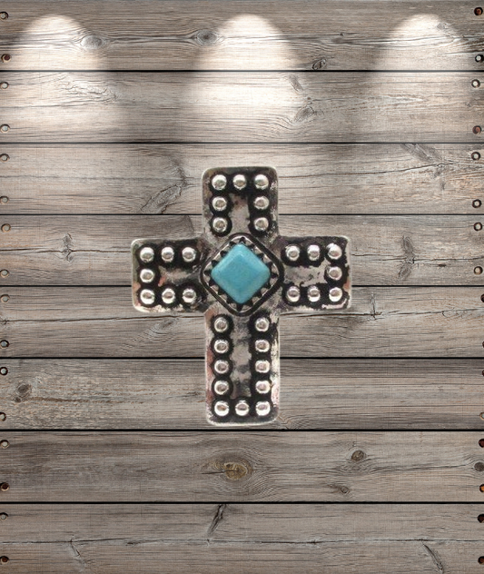 Western Cross Turquoise Cuff Ring