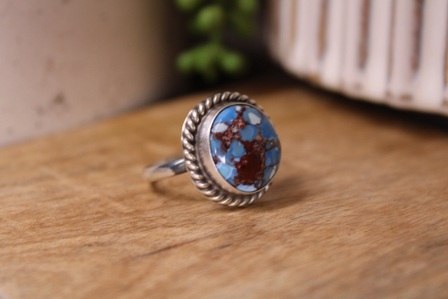 Navajo Johnny Dixon Golden Hills Turquoise Adjustable Ring – Sterling Silver