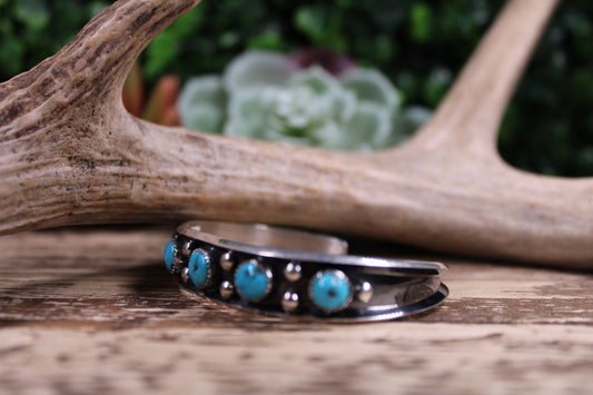 Paul Largo Navajo Sterling Silver Kingman Turquoise Cuff Bracelet – Size 7