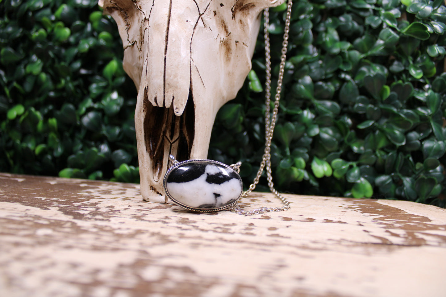 Zebra Jasper Sterling Silver Necklace