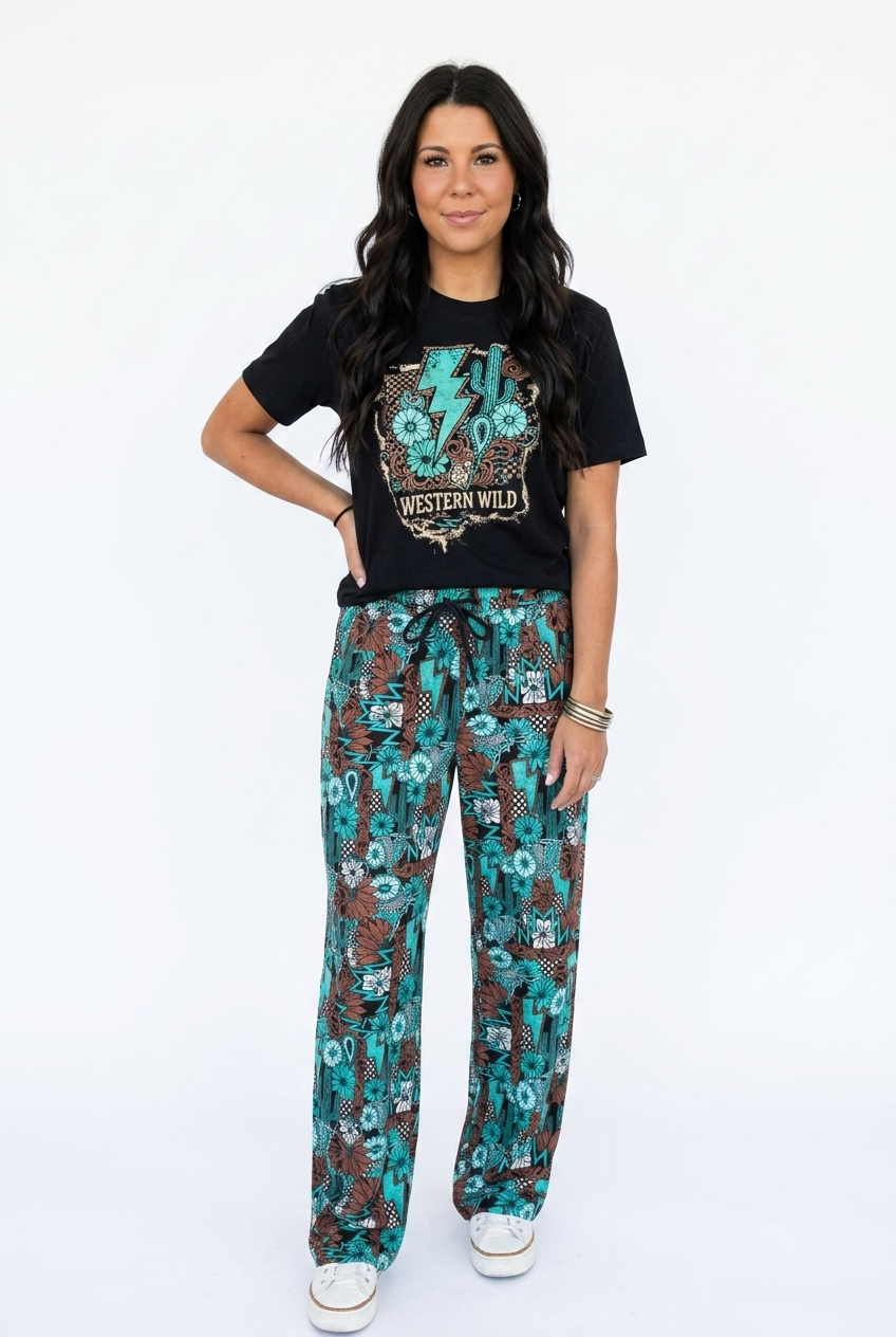 Tattoos in Turquoise Pants