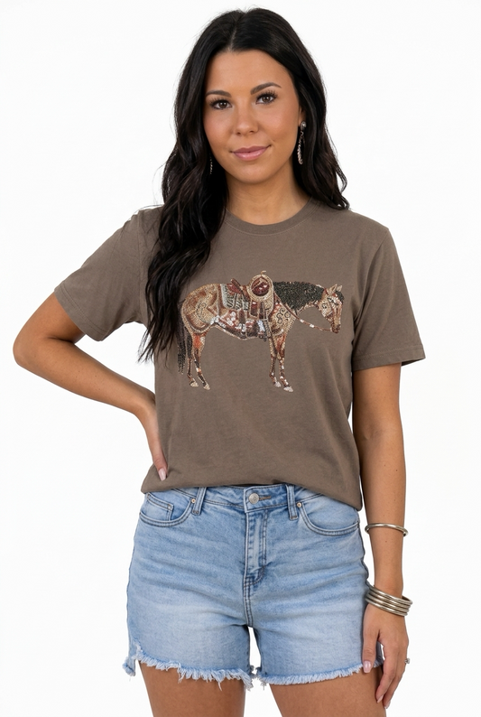 Rhinestone Cowhorse Tee