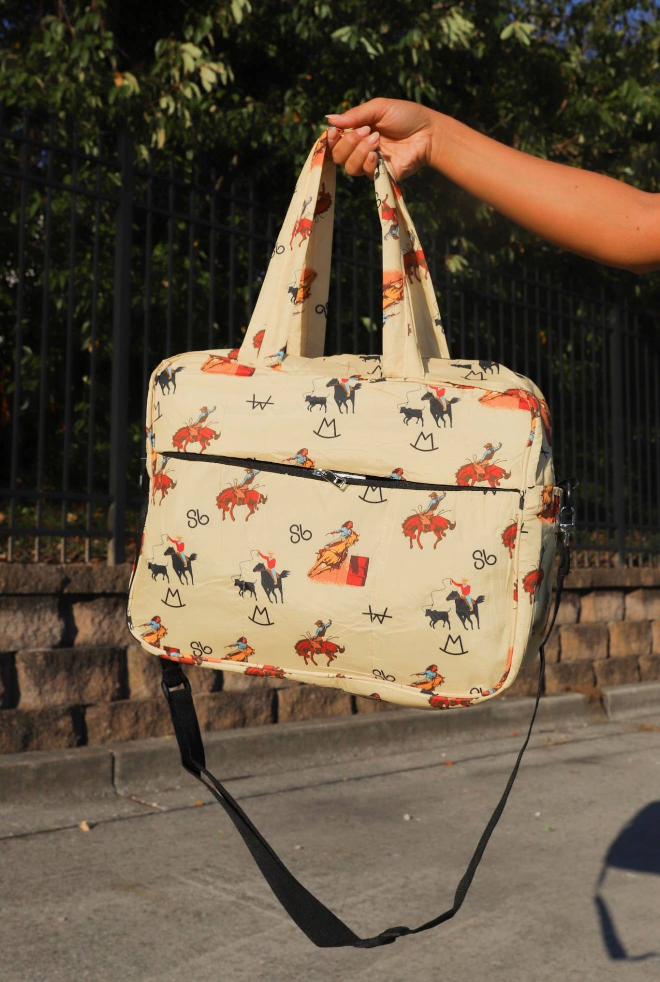 Vintage Cowboy Puffer Duffel Bag