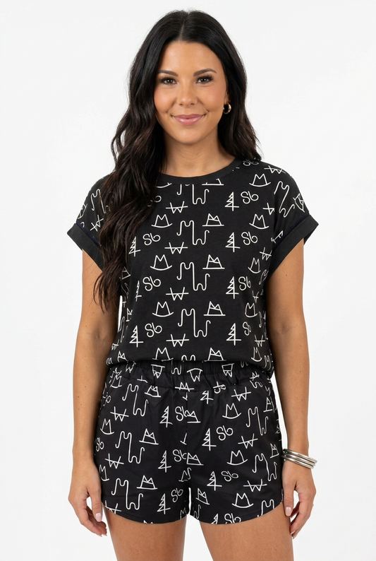 Black Brands Cross-Back Top