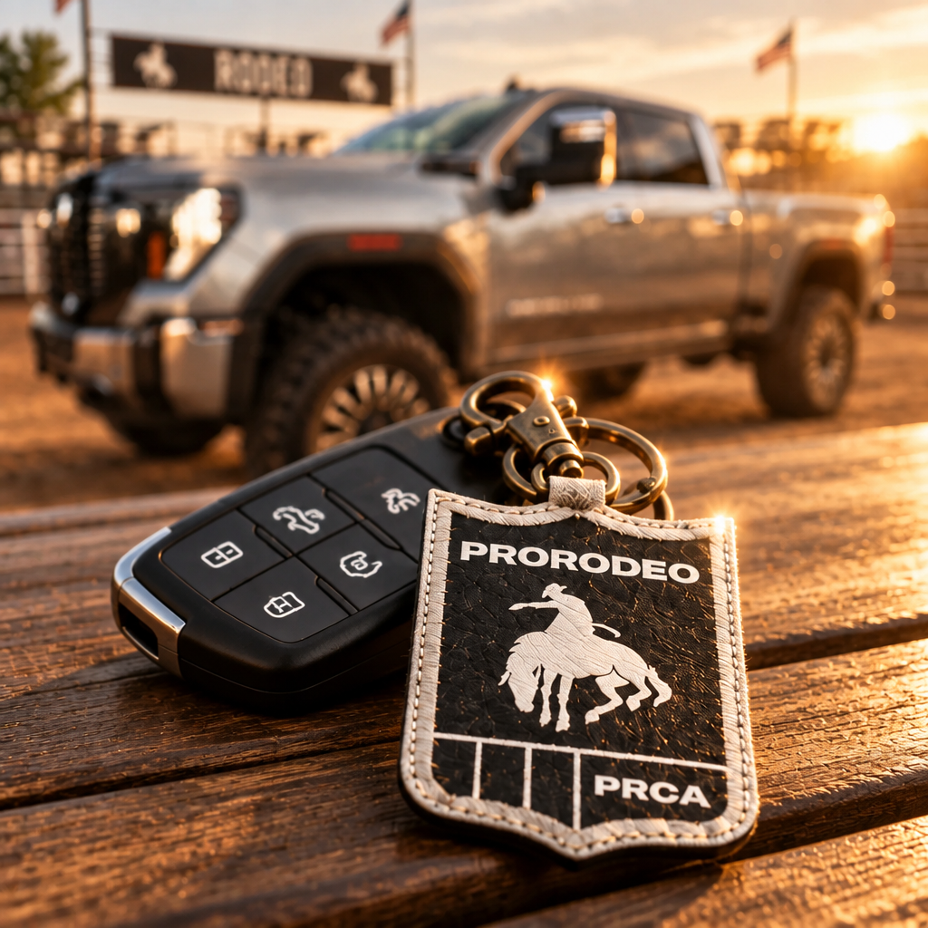 PRCA Genuine Hair-On Bucking Horse Leather Charm – Official PRCA & NFR Licensed Collection