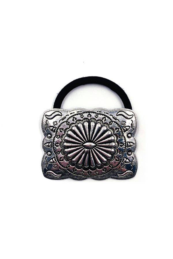 SQUARE CONCHO HAIR TIE