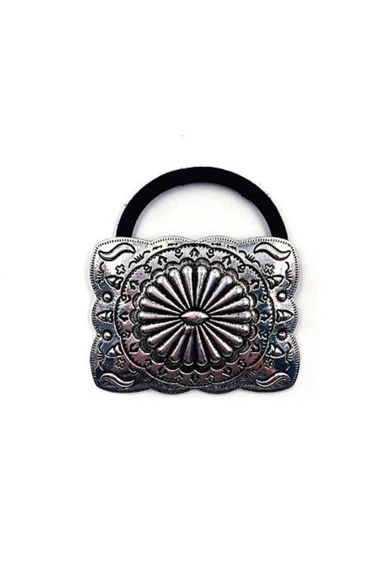 SQUARE CONCHO HAIR TIE