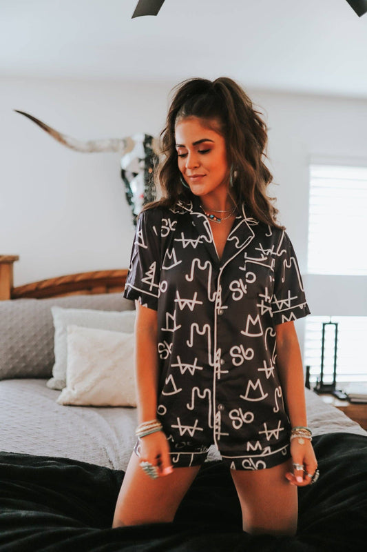Womens Black Brands Sleepware Set