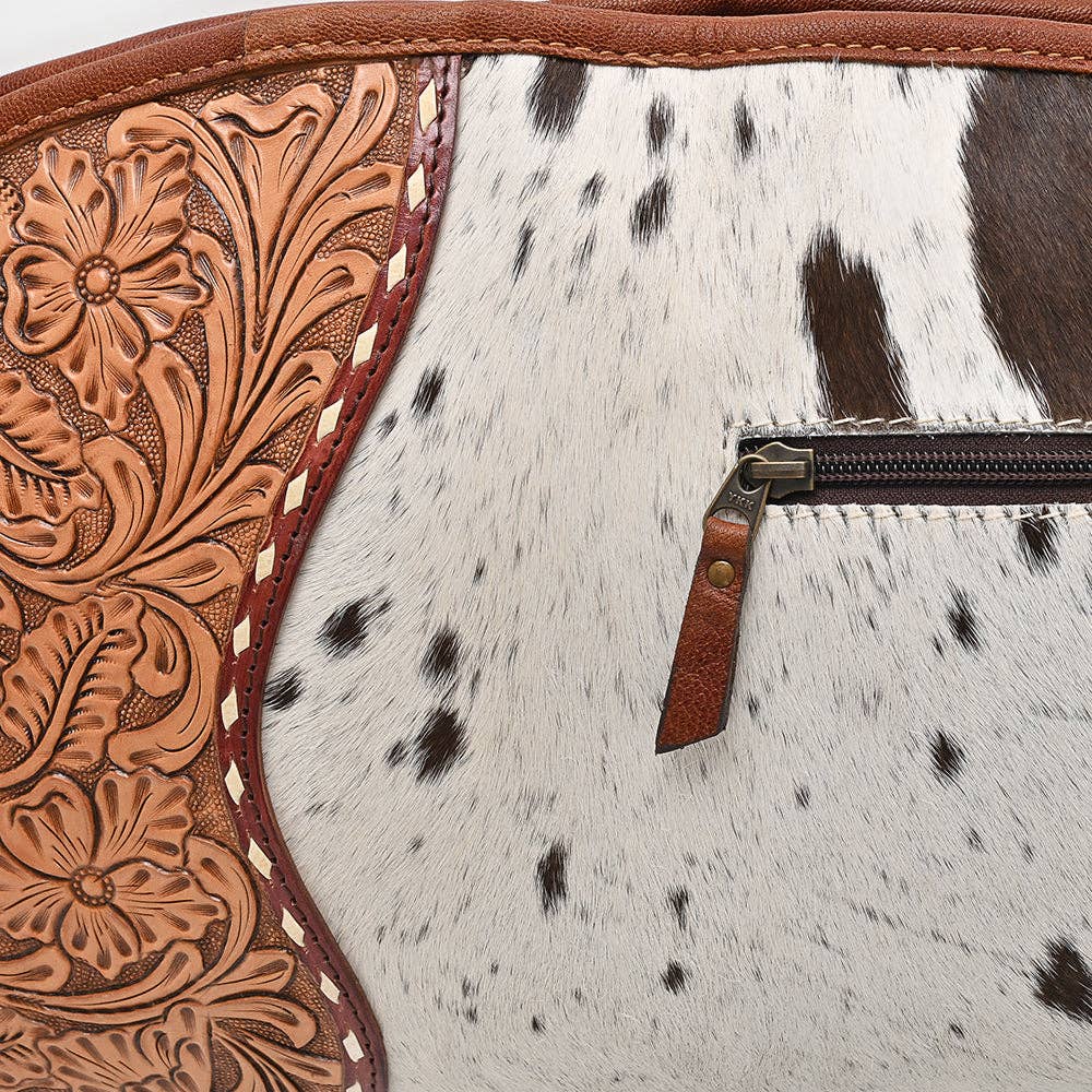 Gun Case Hair-On Hand Tooled Genuine Leather Western Bag