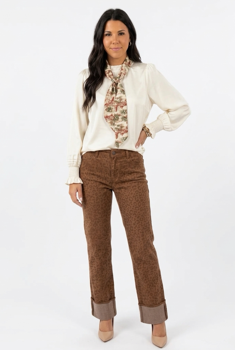 Sand Cat Cuffed Jeans