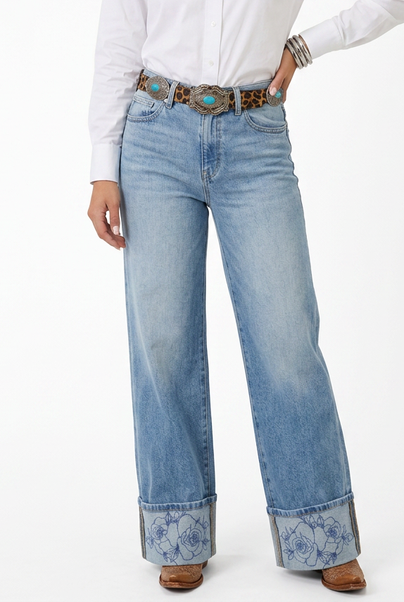 RQ Rowdy Rose Cuff Jeans