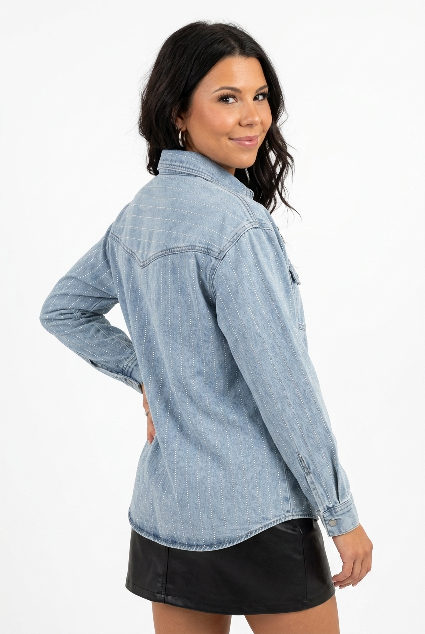 Silver Spur Rhinestone Shacket