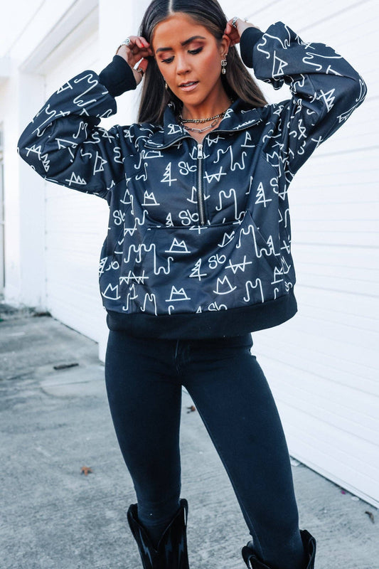 Black Brands Half Zip Pullover