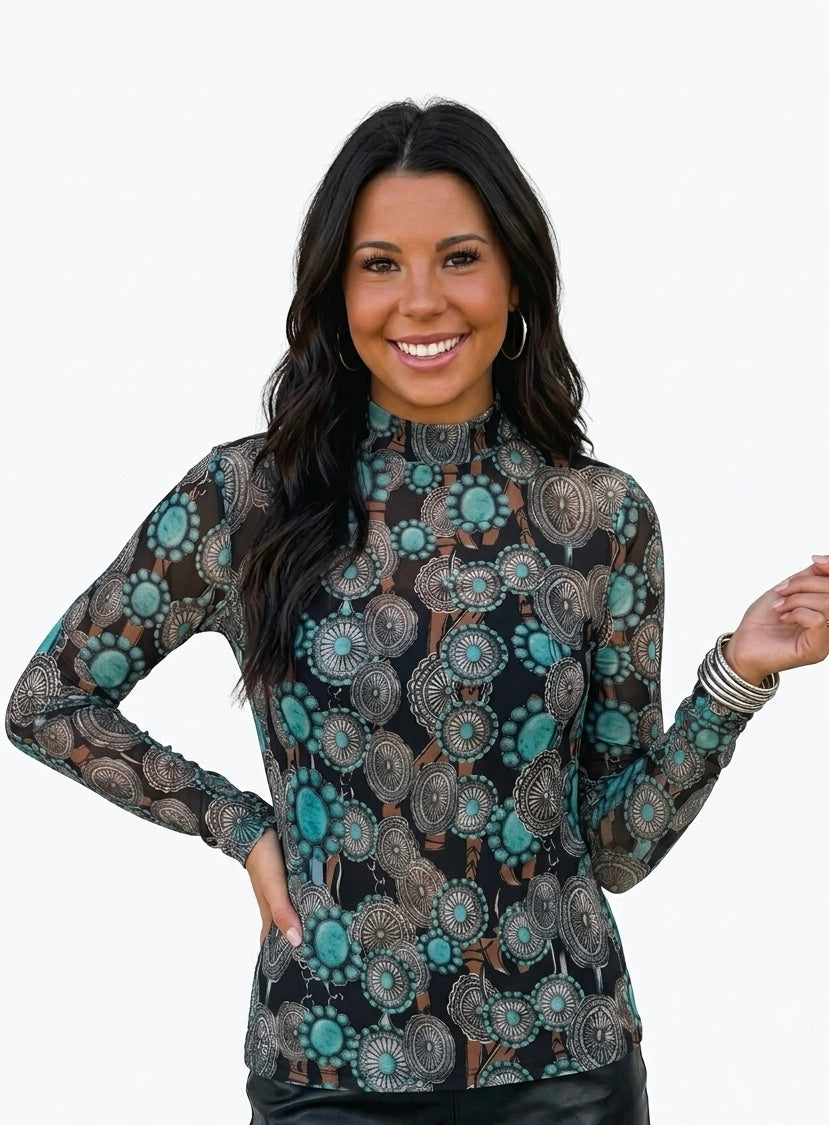 Concho Queen Mesh Top