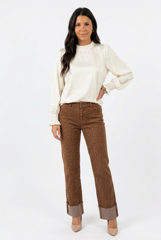 Sand Cat Cuffed Jeans