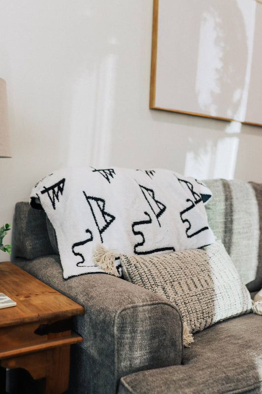 Black Brands Throw Blanket