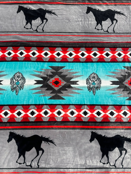 Southwest Horse King Size Blanket